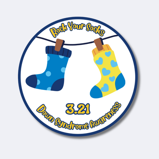 Rock Your Socks World Down Syndrome Day- Awareness Sticker